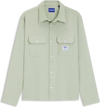 HUGO BOSS Logo-label shirt in cotton twill