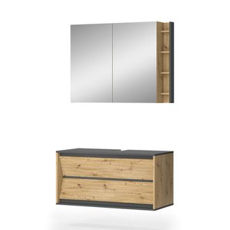 Vicco Conjunto De Muebles De Ba&ntilde;o Edelin, Antracita/artisan, 2 Partes, Vicco