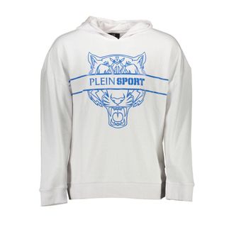 Plein Sport White Cotton Mens Hooded Mens Sweatshirt