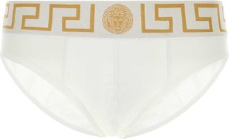 Versace White Stretch Cotton Brief
