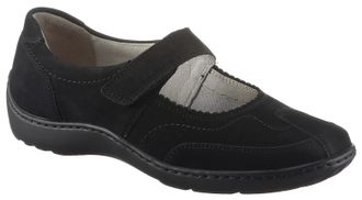 Waldl&auml;ufer Riemchenballerina WALDL&Auml;UFER HENNI, Damen, Gr. 4,5 (37,5), schwarz, Nubukleder, Schuhe Riemchenballerina, Slipper, Bequemschuh, Klettschuh in komforta