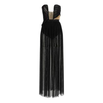 Nensi Dojaka Long Corsetto Draped Gown - female - NENSI DOJAKA - Gowns - Black - XS - Dresses