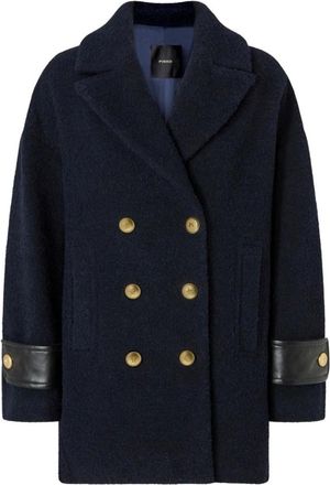 Pinko Pinko, Dames, Mantels, Blauw, Maat: S Wol