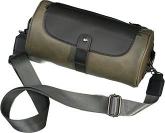 Generic Retro Barrel Shaped Shoulder Bags Men Crossbody Bag Design Messenger Mens(Green Black)