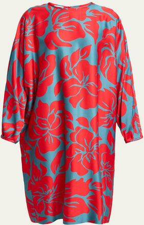 Dries Van Noten Dally Relaxed Floral Satin Midi Dress