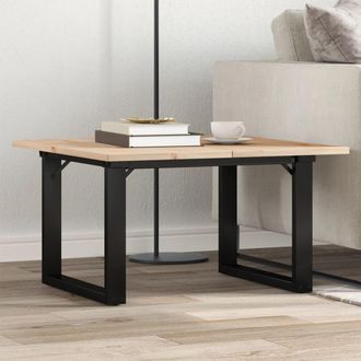 vidaXL Vidaxl - Mesa De Centro Marco O Madera Maciza Pino Y Acero 70x70x40 Cm