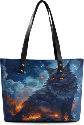 Generic Galaxy Cats Tote Bags for Women Cute Shoulder Purses Handbags
