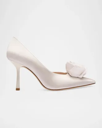 Stuart Weitzman 85mm Paloma D & apos;Orsay Satin Pumps