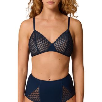 Simone P&eacute;r&egrave;le Subtile Triangle Wirefree Bra in Midnight at Nordstrom, Size X-Small