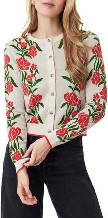 Scotch & Soda Poinsettia Intarsia Crewneck Sweater in Whitecap Gray Poinsettia Green at Nordstrom Rack, Size X-Small