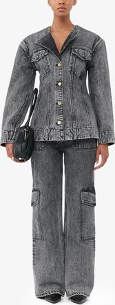 Ganni Black Washed Angi Jeans - Size 24 Organic Cotton