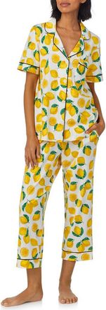 Bedhead Pajamas Print Crop Stretch Jersey Pajamas in Main Squeeze at Nordstrom, Size X-Small
