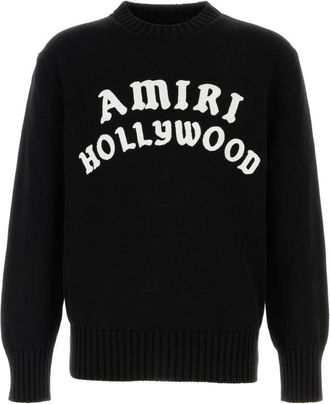 Amiri Black Crewneck Logo Sweater