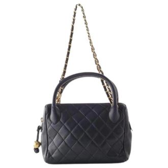 Chanel Pre-owned Vintage Kleine Crossbodytas met Handvat - Dames - Vintage Handtas - Zwart - ONE Size - Leer - Vintage