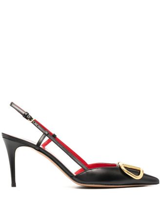 Valentino Garavani 80mm VLogo Signature slingback pumps - Zwart
