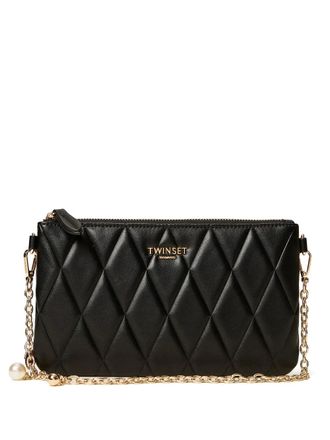Twin-Set quilted chain clutch bag - Black