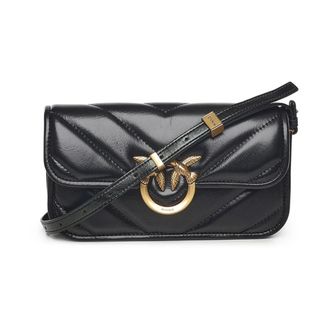 Pinko Cross Body Bags, female, Black, Size: ONE SIZE Love Bag Box Baguette