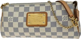 Louis Vuitton Eva Handbag Damier White Canvas Bag (Pre-Owned)