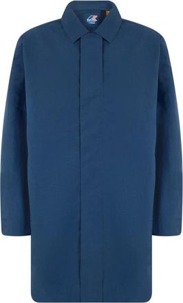 K-Way Poirol Coat - Heren - Mantel - Blauw - XL - Katoen - Jassen