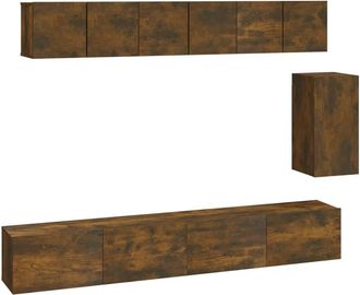 Berkfield Home 6 Piece TV Cabinet Set Smoked Oak Engineered Wood in Brown