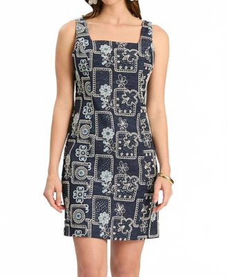Tyler B&ouml;e Pamela Embroidered Shift Dress In Dark Denim