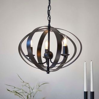 Pagazzi Midnight 3 Light Matte Black Pendant Ceiling Light