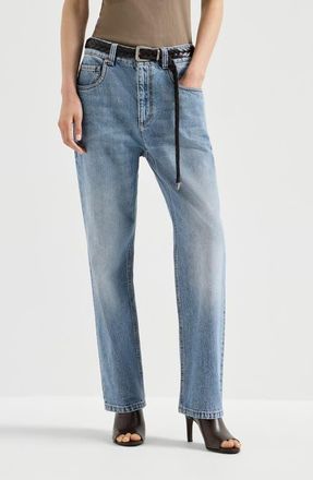Brunello Cucinelli Retro five-pocket trousers in Light Denim at Nordstrom, Size 42 It