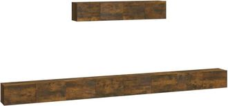 Berkfield Home 4 Piece TV Cabinet Set Smoked Oak Engineered Wood in Brown