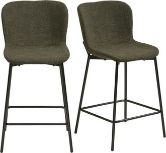 Moloo Taburete de bar de tela verde (x2)