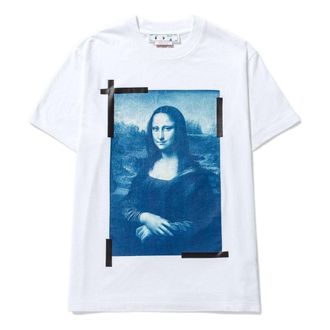 Off-white Mens Off-White SS22 Elizabeth Printing Round Neck Pullover Short Sleeve White T-Shirt OMAA038C99JER0020145