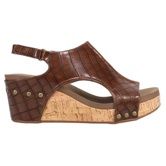 Corkys Footwear Womens Carley Wedge Sandal In Brown Croco