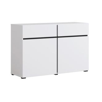 Petits Meubles Aparador 2 puertas 2 cajones estratificado Blanco