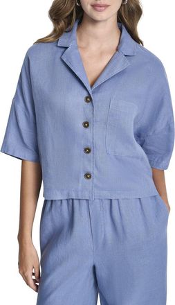 DKNY Dkny Convertible Collar Linen Shirt