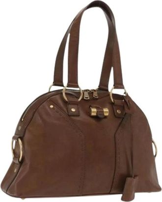 Saint Laurent Pre-owned Handbags, female, Brown, Size: ONE SIZE Pre-owned Vintage Handbag