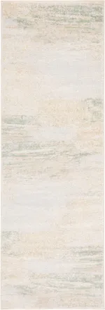 Safavieh Alfombra abstracto moderno de polipropileno blanco/oro, 76 x 244 cm