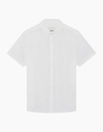 Lyle & Scott Mens Lyle & Scott Short Sleeve Linen Shirt - White - Size: Regular/40