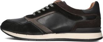 Stefano Lauran Schoenen, Heren, Zwart, 45 EU, Leer, Zwarte leren heren sneakers Sl 124H610