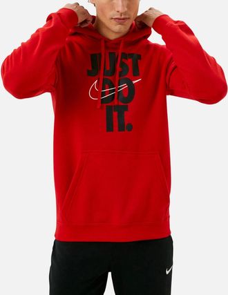 Nike Mens Nike Mens Fleece Hoodie Pullover Hybrid Hooded Tops - Red - Size: 36