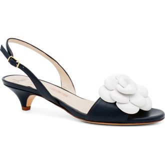 Amalfi By Rangoni Dante Slingback Kitten Heel Sandal in Blue/White Parmasoft at Nordstrom, Size 7.5