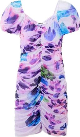 Desigual Abito corto con maniche a palloncino - Rosa