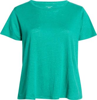 Eileen Fisher Organic Linen Crewneck T-Shirt in Sea Star at Nordstrom, Size 2 X