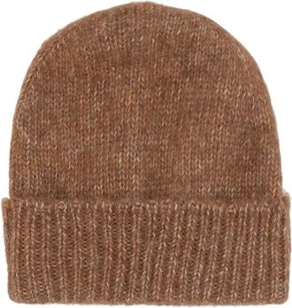 MONITALY Gem&ecirc;leerde gebreide muts - Bruin