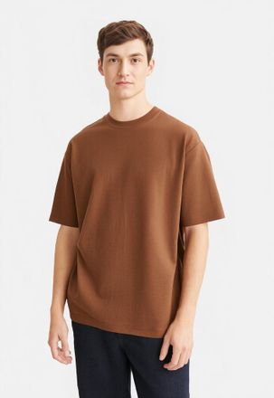 Selected Rundhalsshirt SELECTED SLHLOOSEOSCAR SS O-NECK TEE NOOS, Herren, Gr. XXL, soft silt, Jersey, Obermaterial: 44% Baumwolle, 35% Polyester, 21% Elastomul