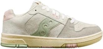 Saucony Beige Groen Sonic Low Sneakers - Dames - Sneakers - Veelkleurig - 37 EU - Leer - Schoenen