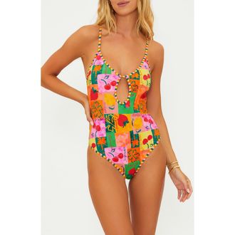 Beach Riot Priscilla Cutout One-Piece Swimsuit in Fruit Mar at Nordstrom Rack, Size X-Small