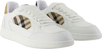 Burberry Mens Mf Terrace Mix Sneakers - Burberry Leather White Calfskin Shoes