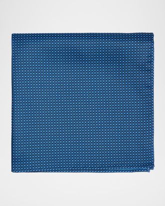 Stefano Ricci Men & apos;s Micro-Geometric Silk Pocket Square