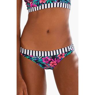 Lascana Womens Contrast Classic Bikini Bottom in Multi Print at Nordstrom, Size 10