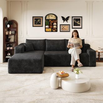STILVORA 241 Cm Sof&aacute; Con Motivo De Nubes, Sof&aacute;s Modernos Y Minimalistas Tapizados, C&oacute;modo Sof&aacute; En Forma De L Para El Sal&oacute;n, Asiento Profundo Con Esquina, Sin M