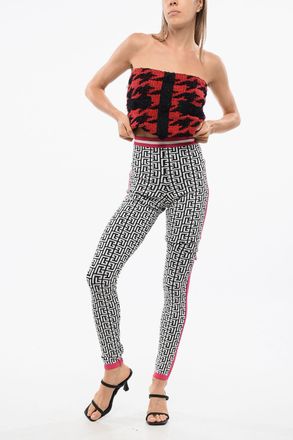 Balmain Leggings in Maglia con Motivo Monogram Balmain
